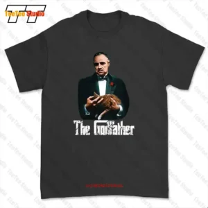 Godfather Don Vito Corleone Cat Poster Marlon Brando Mafia Boss T-shirt Tee CCDO