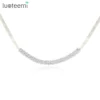 LUOTEEMI Multiple Layer Cubic Crystal Choker for Women Aesthetic Wedding Bridal Gorgeous Jewelry for Female Envio Gratis