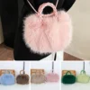 Lovely Pumpkin Bag Faux Fur Tote Bag Women's Bucket Luxury Girl Design Handbags Handbag Soft Ladies Sweet Plush Winter F1q0