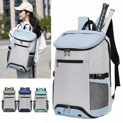 Tennis Racket Backpack Professional Badminton Sports Bag Holds 2 Rackets Large Capacity Gym Pack For Pickleball With Shoe Pocket